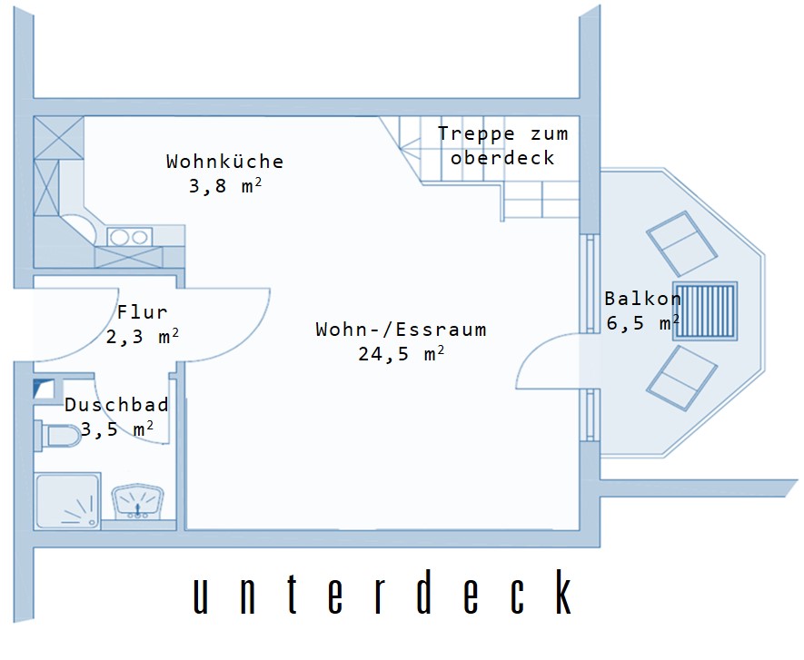 3. Etage - unterdeck